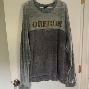 Colosseum Oregon Crewneck Sweater - Gray and Green